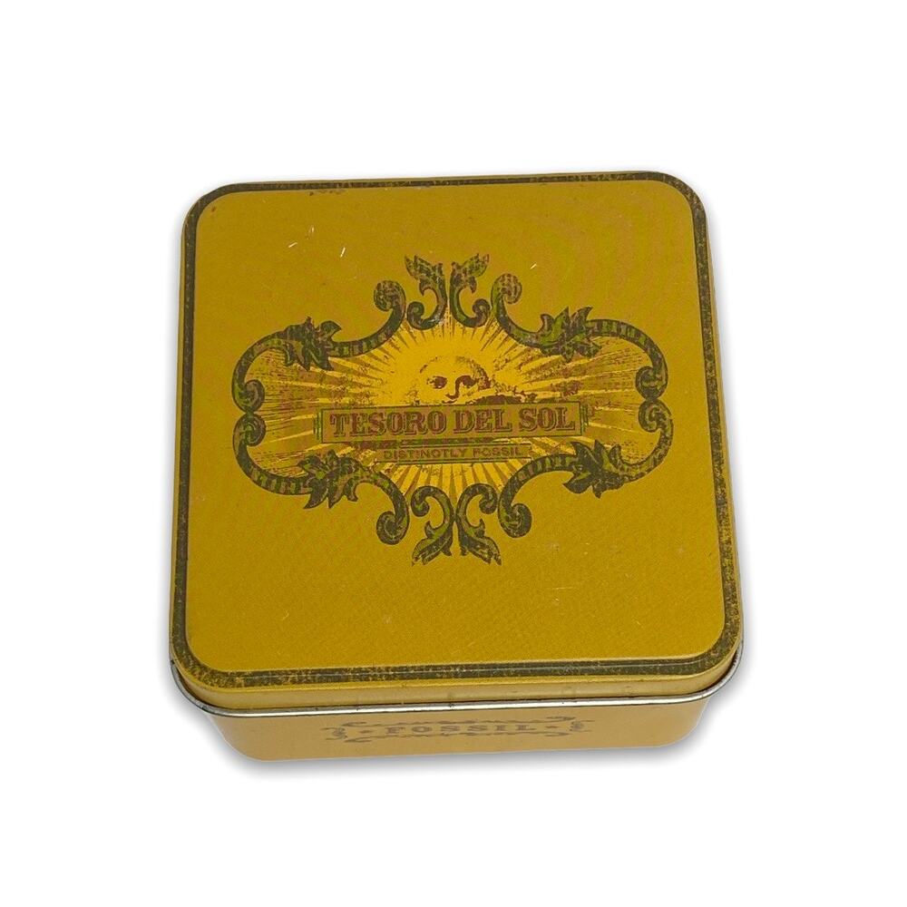 Tesoro Del Sol Fossil Square Tan Tin Box